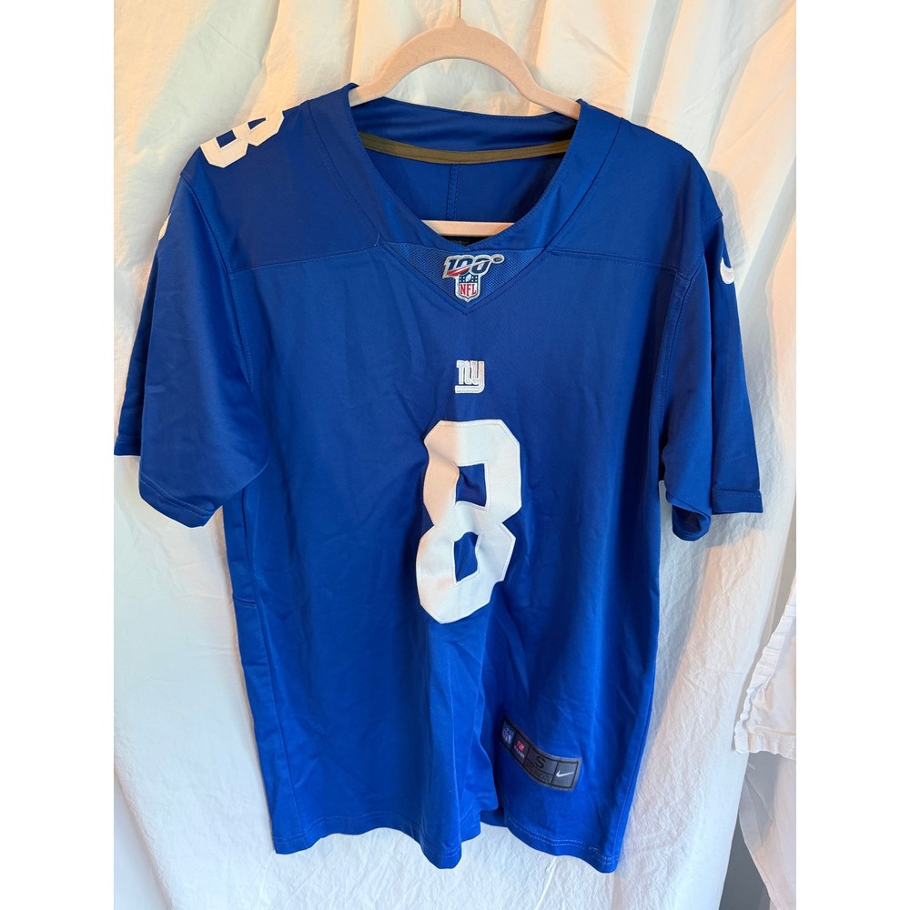 Nike NFL New York Giants Daniel Jones 8 Jersey Blue Mens Small NFL 100th Season